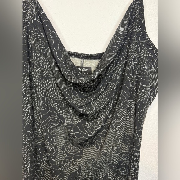 KNIT MIDI DRESS with white Rose pattern size Large y2k - Picture 3 of 8